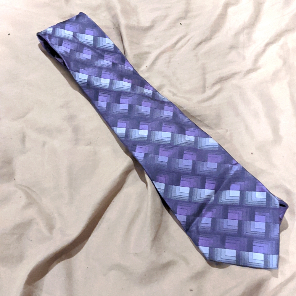 Purple and grey tie